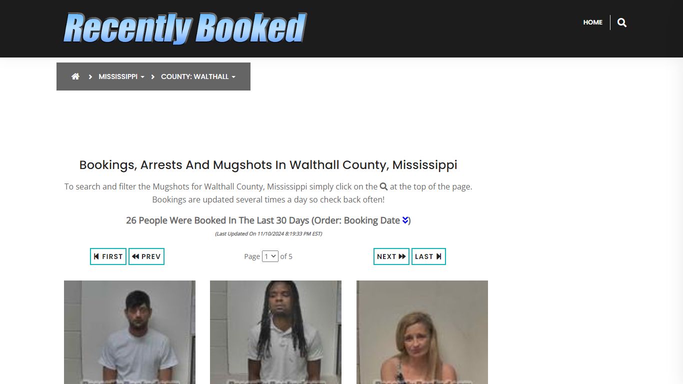 Bookings, Arrests and Mugshots in Walthall County, Mississippi