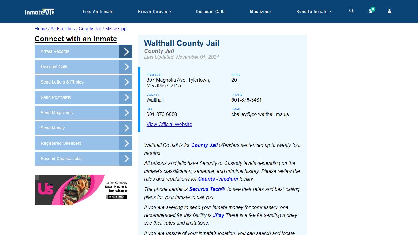 Walthall County Jail - Inmate Locator