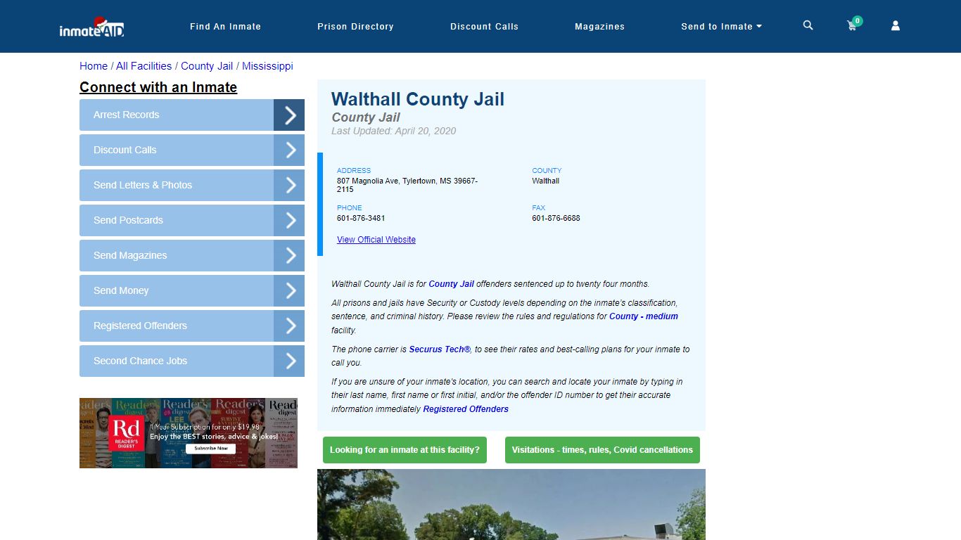 Walthall County Jail - Inmate Locator - Tylertown, MS